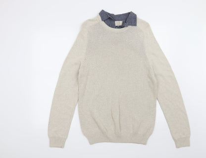 George Mens Beige   Pullover Jumper Size M