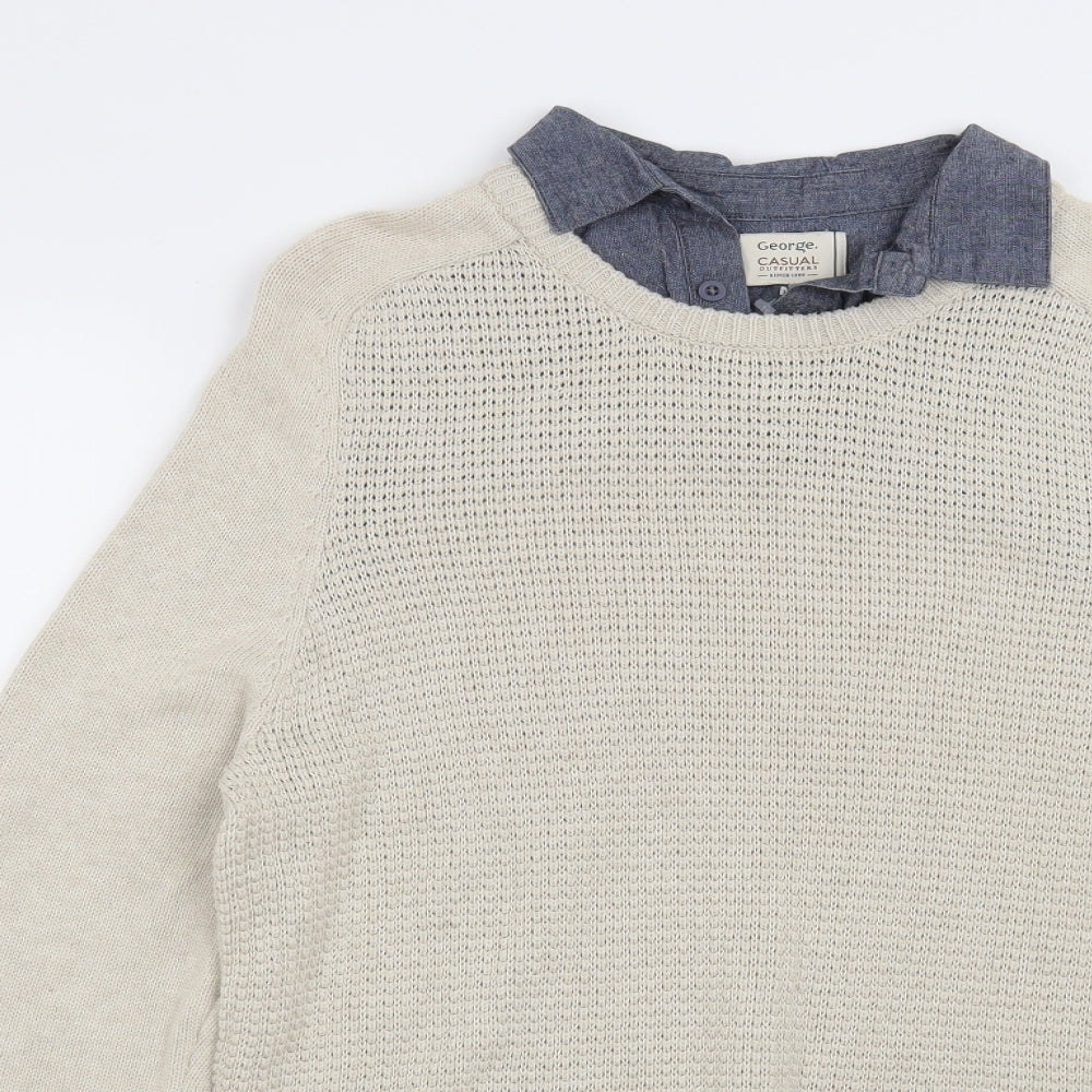George Mens Beige   Pullover Jumper Size M