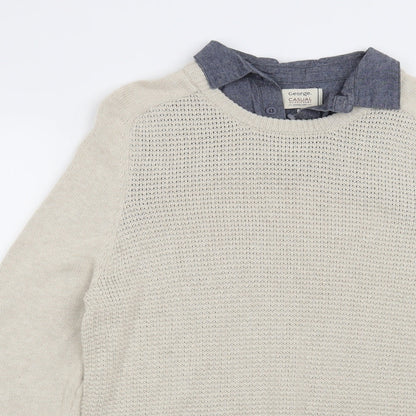 George Mens Beige   Pullover Jumper Size M