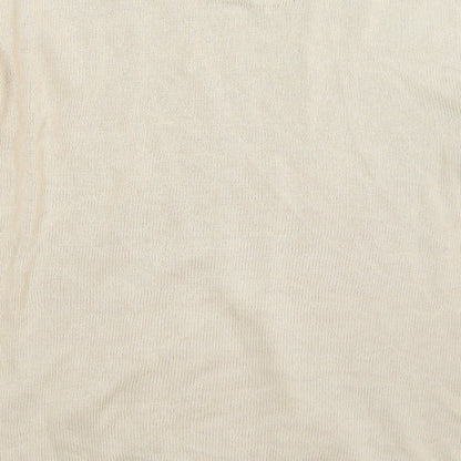 Easy Mens Beige  Knit Pullover Jumper Size M