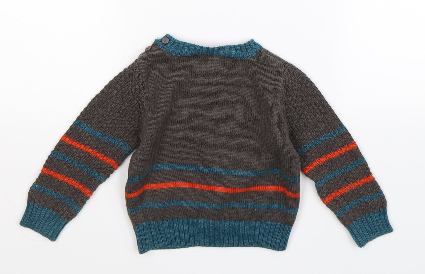 Mini Club Boys Grey  Knit Pullover Jumper Size 9-12 Months