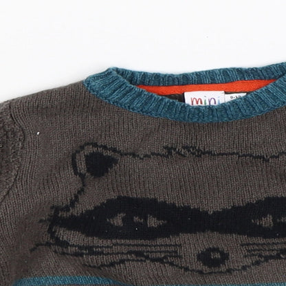 Mini Club Boys Grey  Knit Pullover Jumper Size 9-12 Months