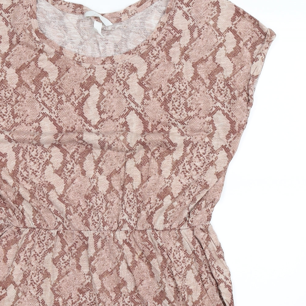 H&M Womens Beige Animal Print  T-Shirt Dress  Size M