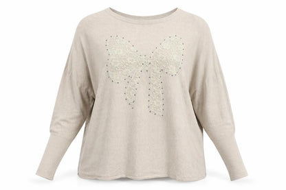 Millennium Womens Beige  Knit Pullover Jumper One Size  - Oversized