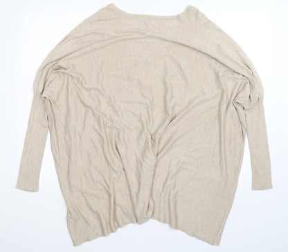 Millennium Womens Beige  Knit Pullover Jumper One Size  - Oversized