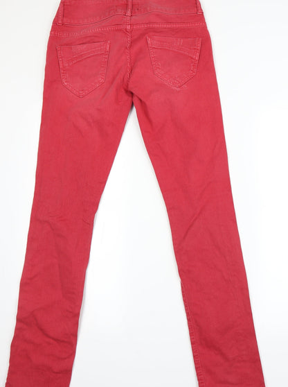 trr Womens Orange Houndstooth  Straight Jeans Size 12 L30 in