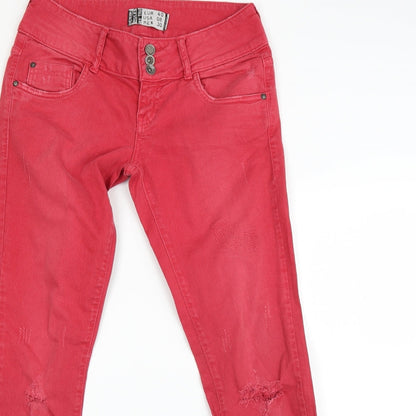 trr Womens Orange Houndstooth  Straight Jeans Size 12 L30 in