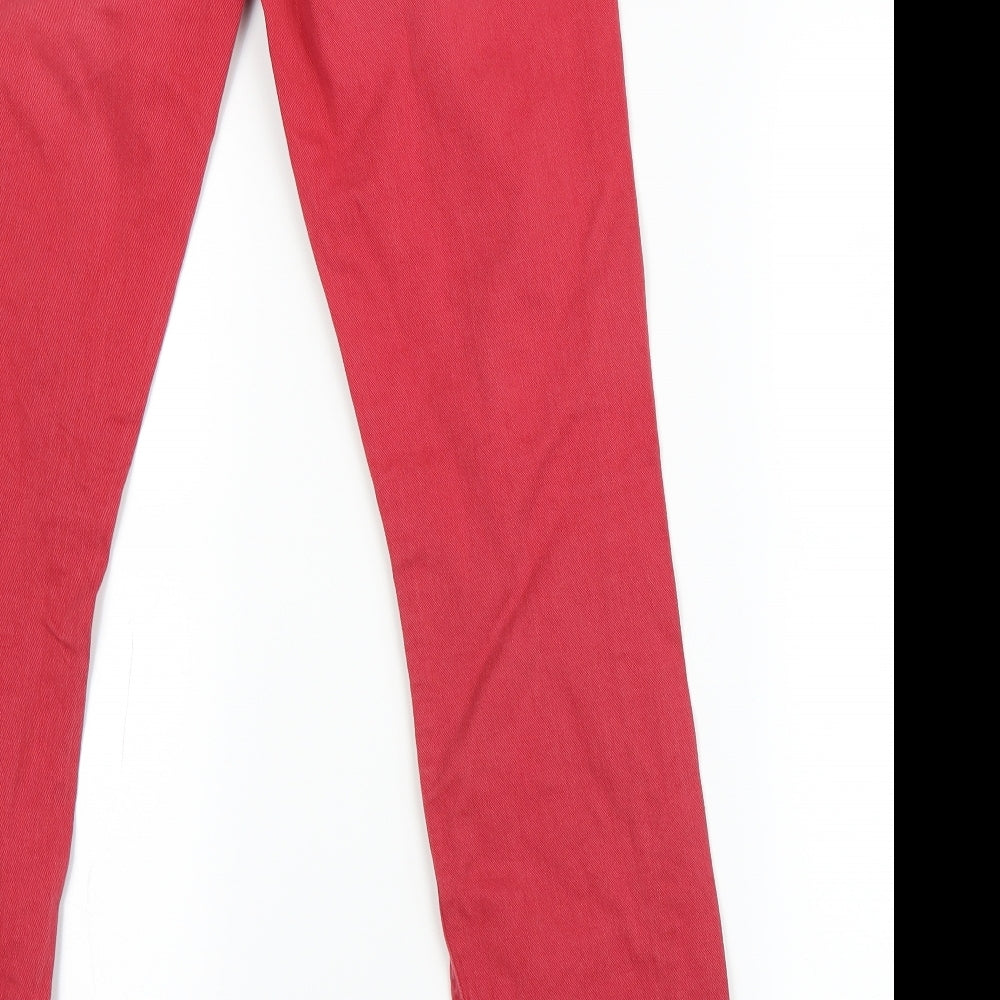 trr Womens Orange Houndstooth  Straight Jeans Size 12 L30 in