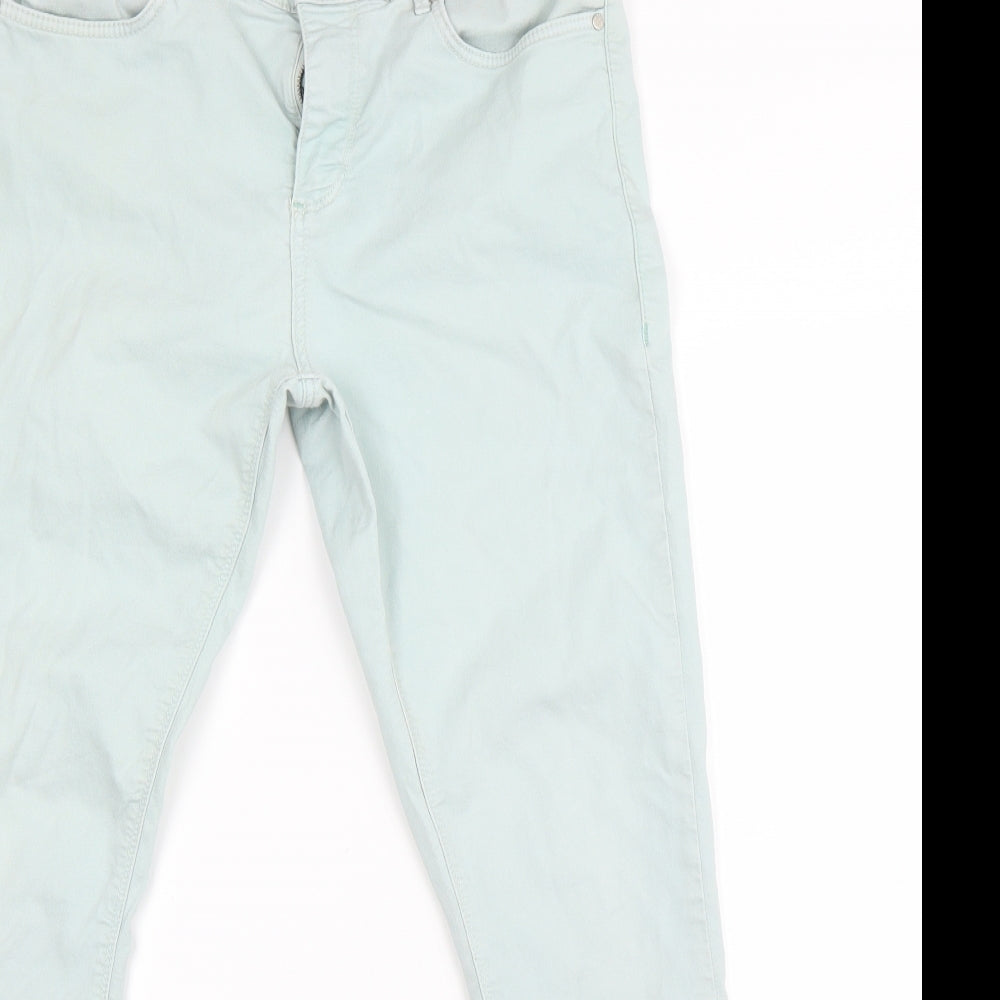 Womens UK Size 32 Top shop Regular Fit Skinny Green Jeans