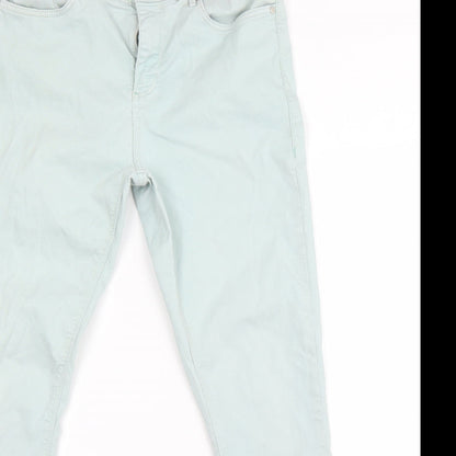 Womens UK Size 32 Top shop Regular Fit Skinny Green Jeans