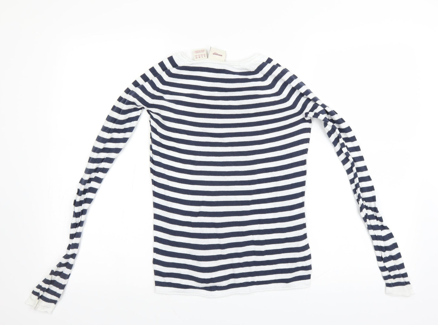 Magnum Girls White Striped  Pullover Jumper Size 13 Years