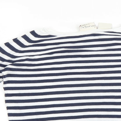 Magnum Girls White Striped  Pullover Jumper Size 13 Years