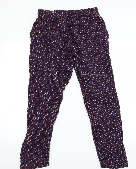NEXT Womens Blue Argyle/Diamond  Chino Trousers Size 10 L28 in