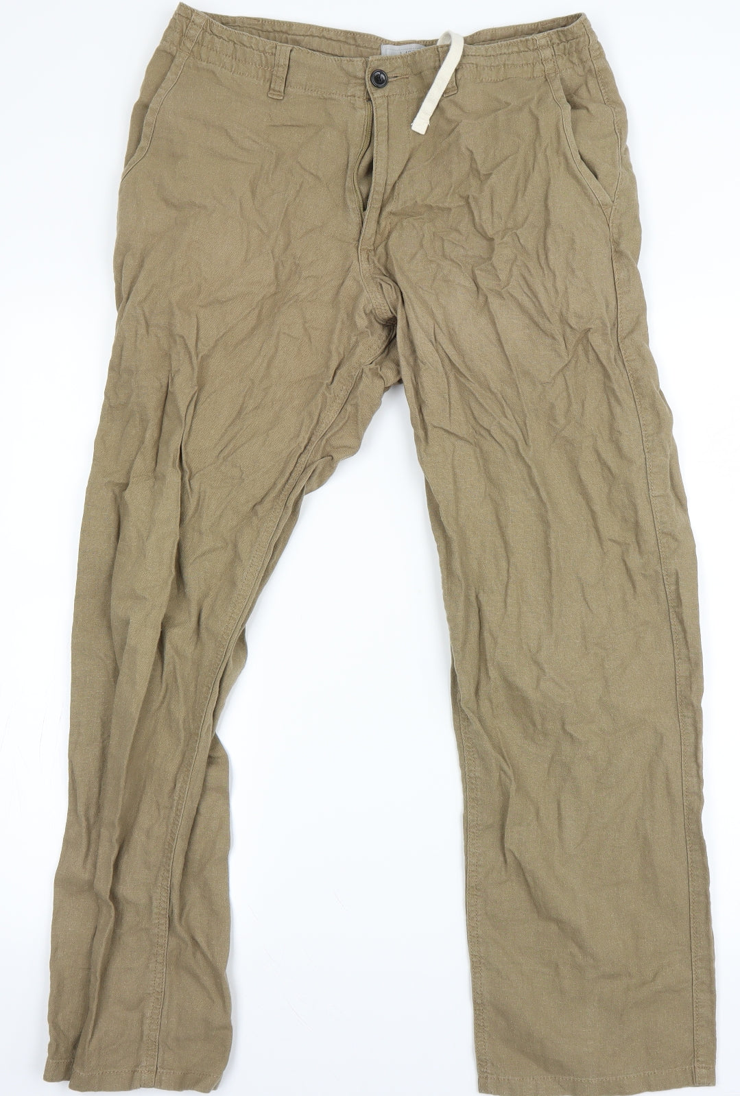 Marks and Spencer Mens Beige   Chino Trousers Size 32 L25 in