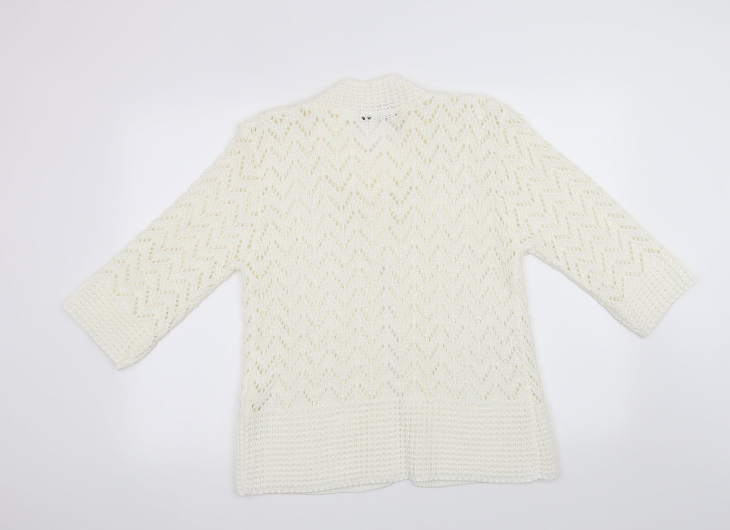 Elegant Collection Womens White   Cardigan Jumper Size S