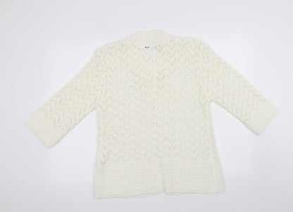 Elegant Collection Womens White   Cardigan Jumper Size S