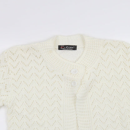 Elegant Collection Womens White   Cardigan Jumper Size S