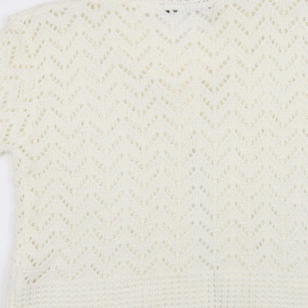 Elegant Collection Womens White   Cardigan Jumper Size S