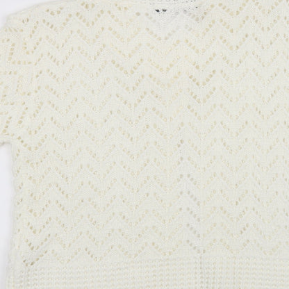 Elegant Collection Womens White   Cardigan Jumper Size S