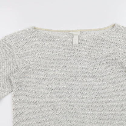 H&M Womens White   Pullover Jumper Size XS