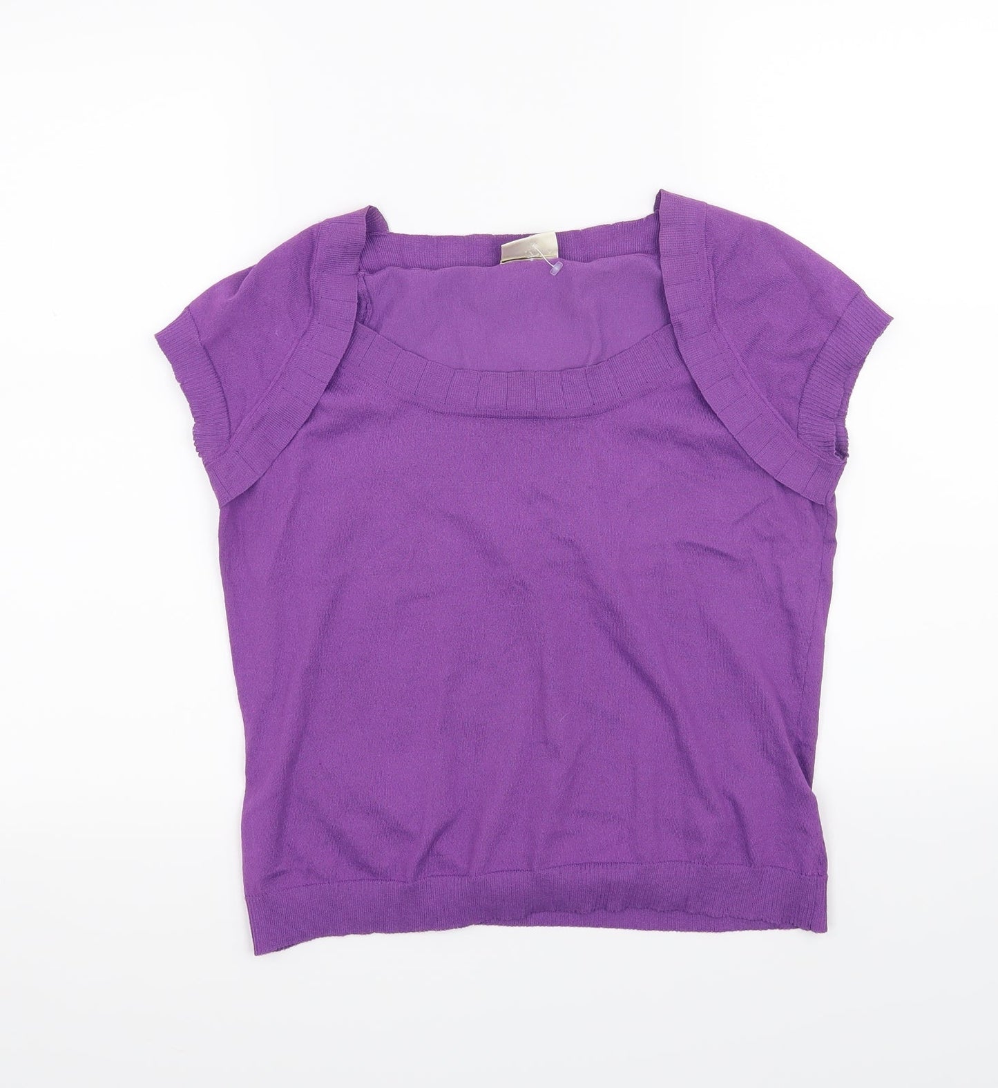 Womens UK Size 14 Minuet Purple Basic T-Shirt