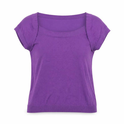 Womens UK Size 14 Minuet Purple Basic T-Shirt