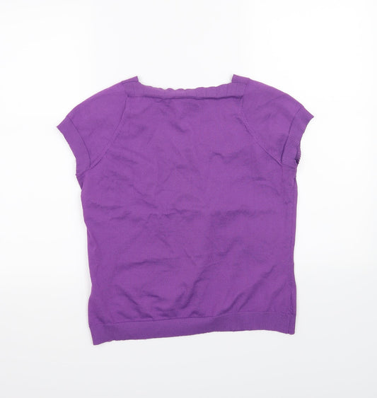 Minuet Womens Purple   Basic T-Shirt Size 14