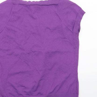 Womens UK Size 14 Minuet Purple Basic T-Shirt