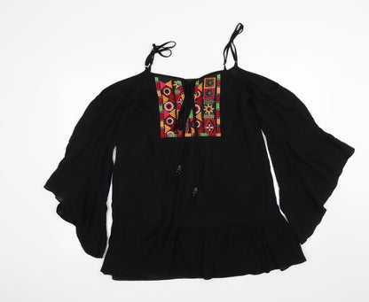 agatha Womens Black   Basic Blouse Size 8