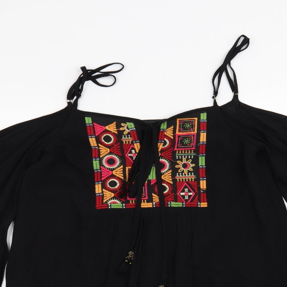 agatha Womens Black   Basic Blouse Size 8