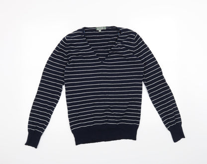 Burdale Knitwear Womens Blue Striped  Pullover Jumper Size 12