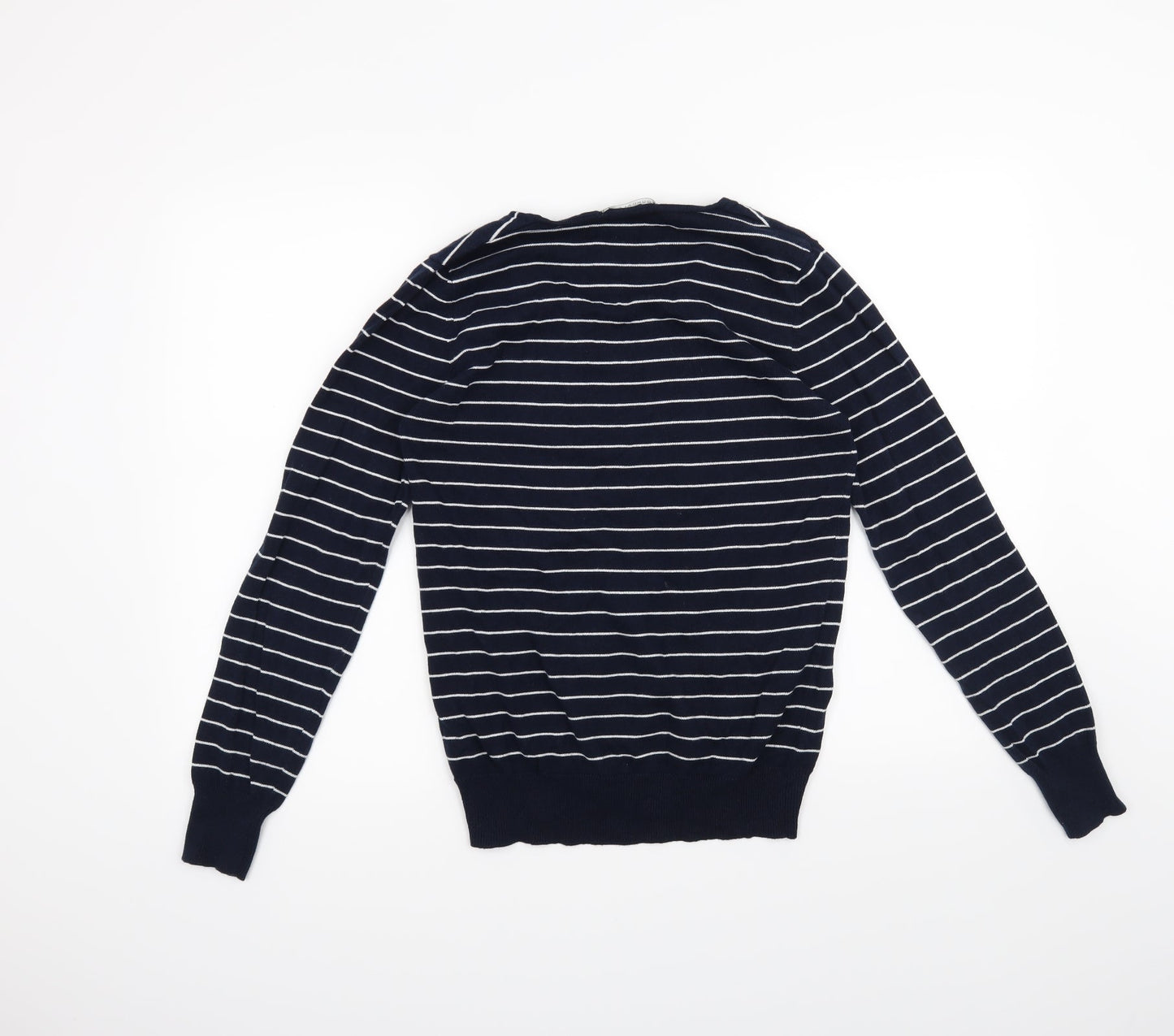Burdale Knitwear Womens Blue Striped  Pullover Jumper Size 12