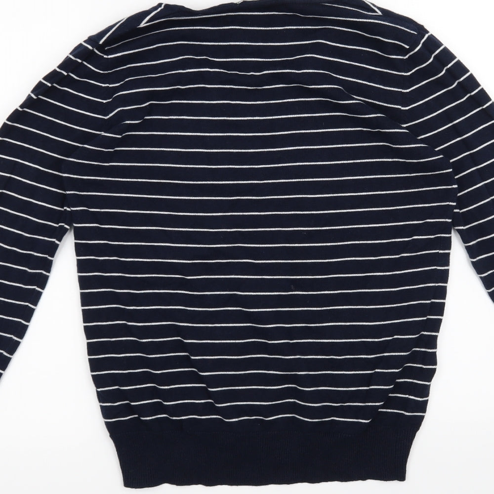 Burdale Knitwear Womens Blue Striped  Pullover Jumper Size 12