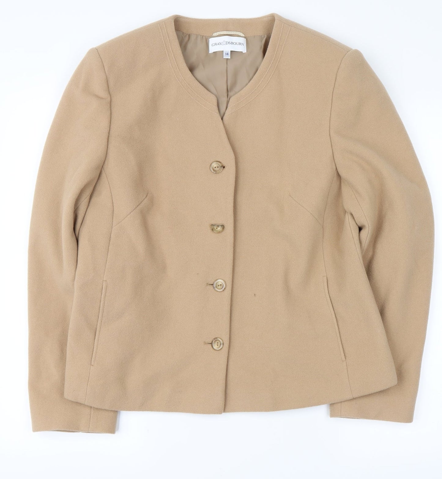 Womens UK Size 14 Gray Osbourn Beige Jacket