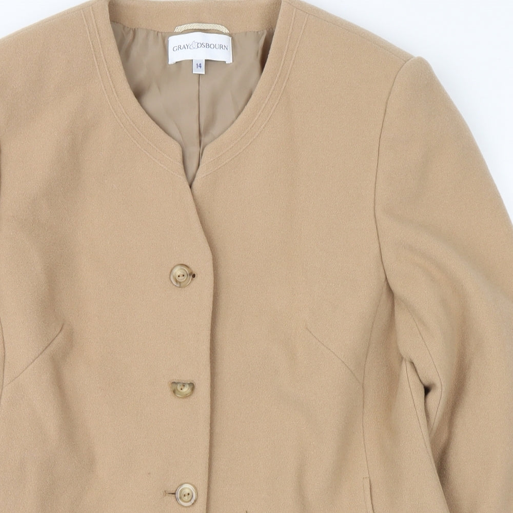 Womens UK Size 14 Gray Osbourn Beige Jacket