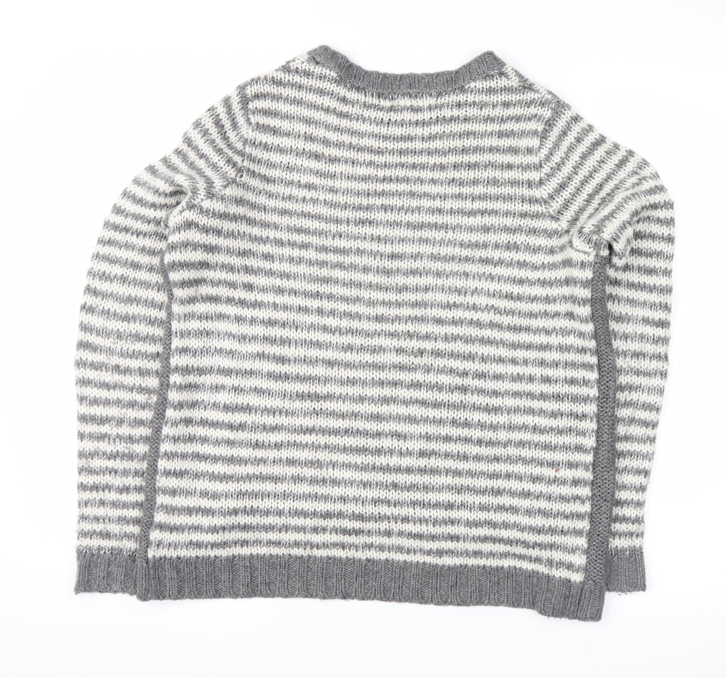 New Look Womens Grey Striped  Pullover Jumper Size 8