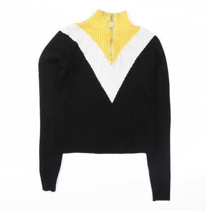 cameo rose Womens Black Striped  Pullover Jumper Size S