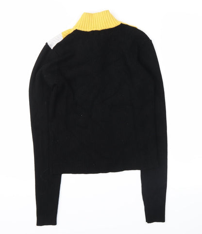 cameo rose Womens Black Striped  Pullover Jumper Size S