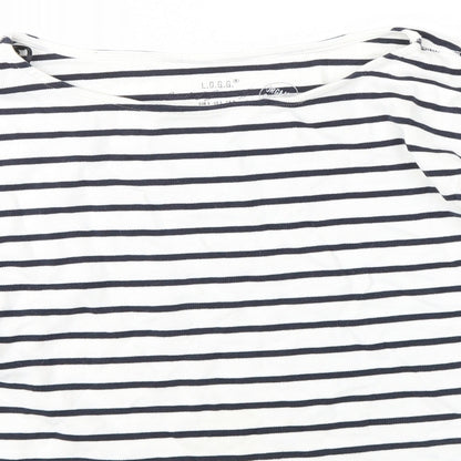 l.o.g.g Womens Black Striped  Pullover Jumper Size S