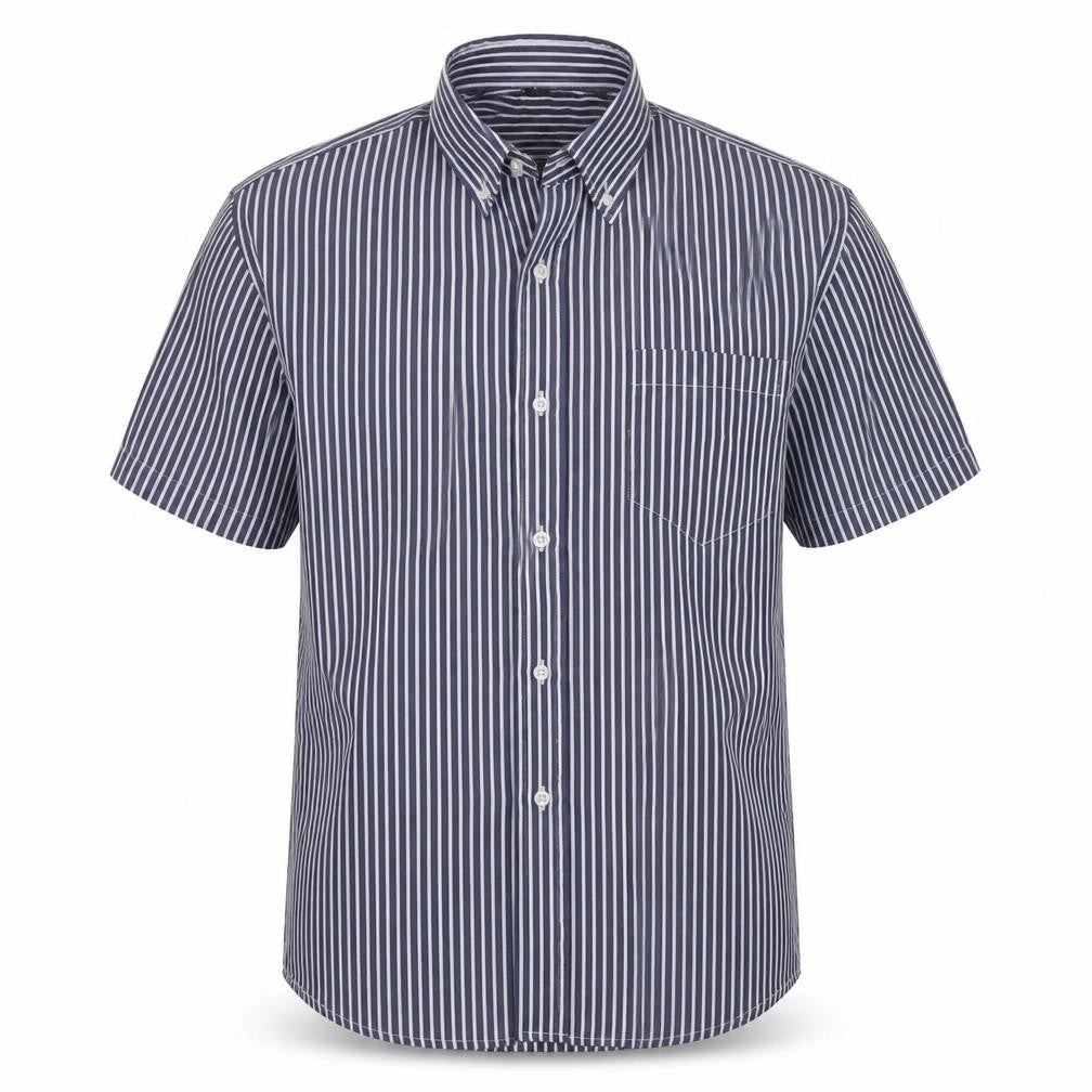 Mens UK Size 40 lanzans Blue  Button-Up Short Sleeve Casual Shirt