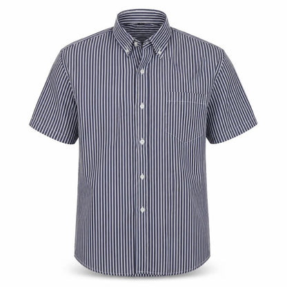 Mens UK Size 40 lanzans Blue  Button-Up Short Sleeve Casual Shirt