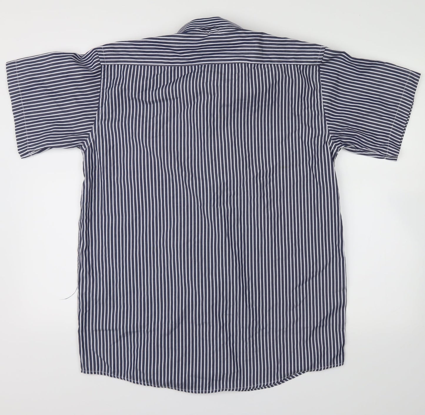Mens UK Size 40 lanzans Blue  Button-Up Short Sleeve Casual Shirt