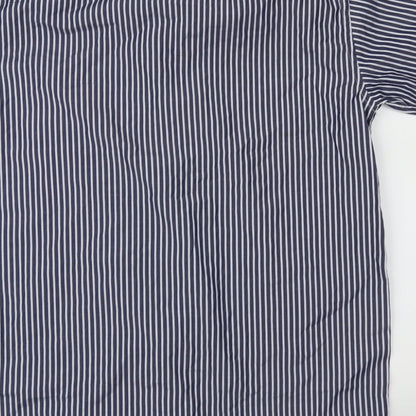 Mens UK Size 40 lanzans Blue  Button-Up Short Sleeve Casual Shirt