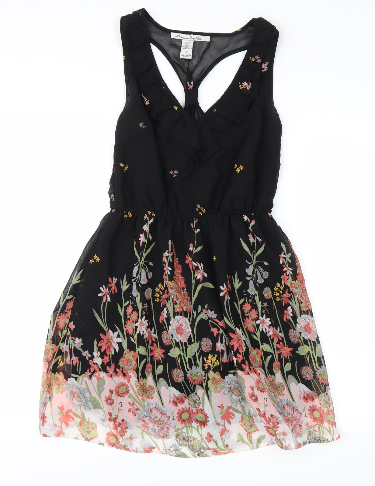 American Rag Cie Womens Black Floral  Tank Dress  Size S