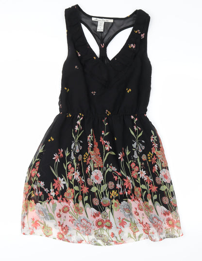 American Rag Cie Womens Black Floral  Tank Dress  Size S