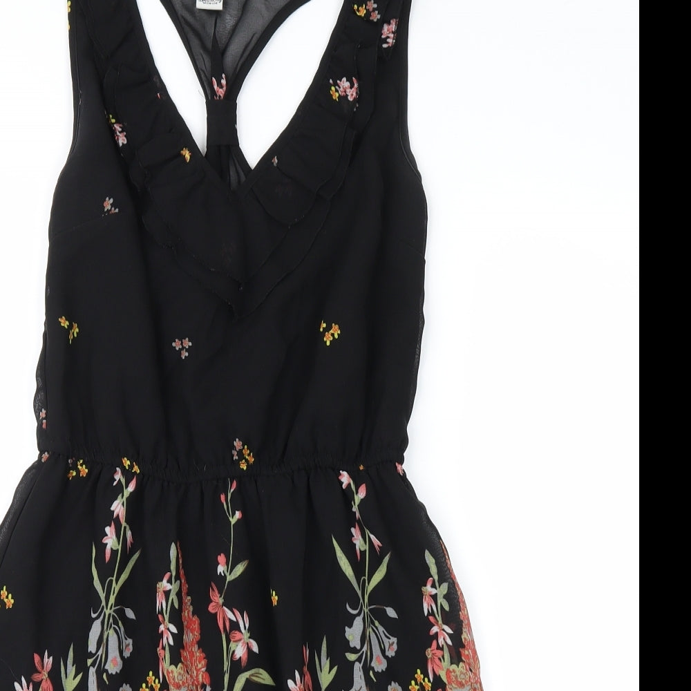 American Rag Cie Womens Black Floral  Tank Dress  Size S