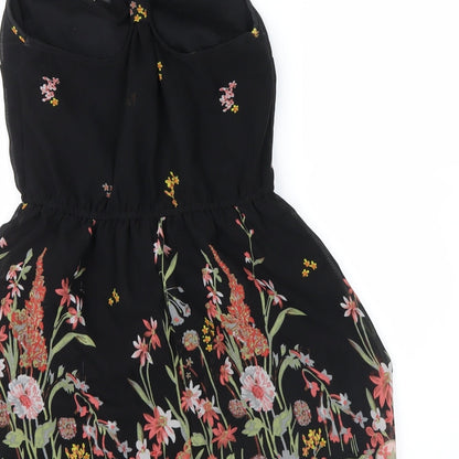 American Rag Cie Womens Black Floral  Tank Dress  Size S