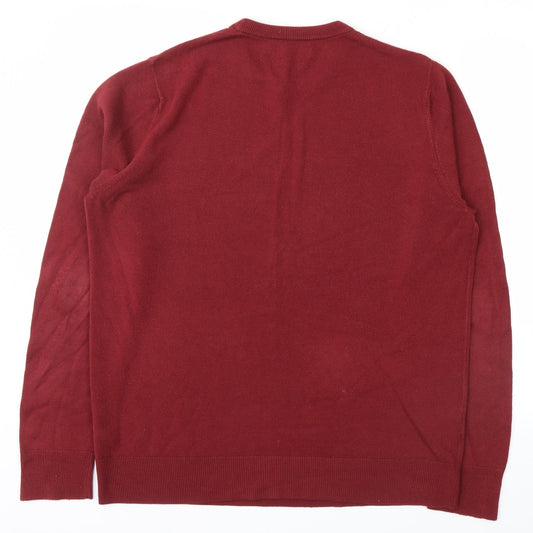 Atlantic Bay Mens Red   Pullover Jumper Size L
