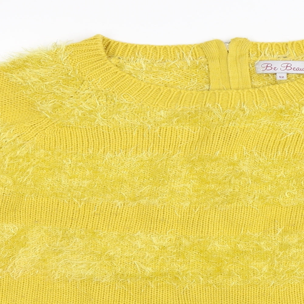 Be beau Womens Yellow   Pullover Jumper Size 12