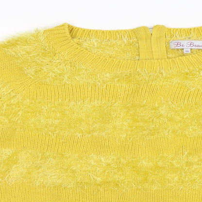 Be beau Womens Yellow   Pullover Jumper Size 12